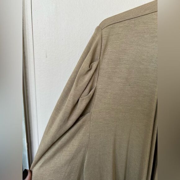 NWT Ann Taylor Camel Open Front Waterfall Draped Cardigan - Medium - Picture 4 of 6